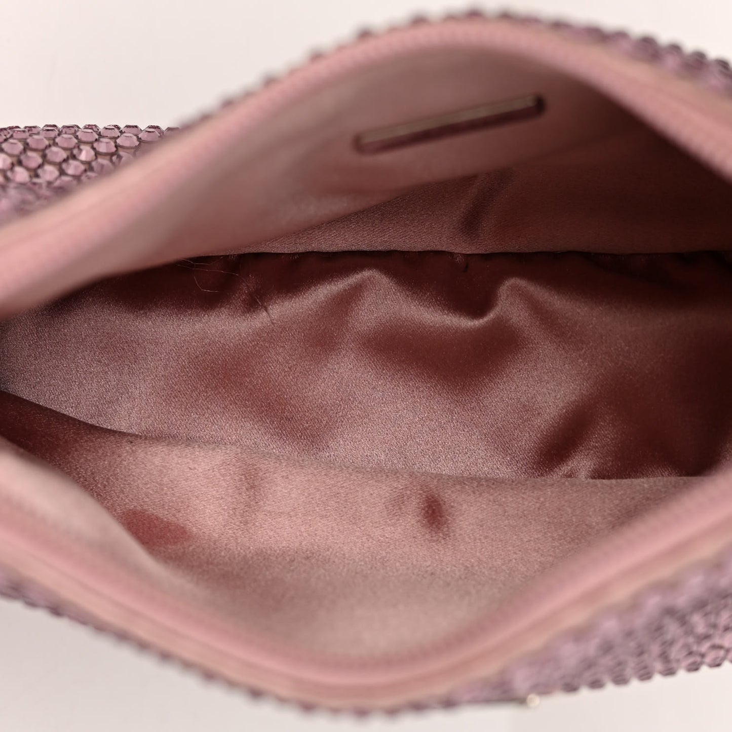 Satin Crystal Mini Re-Edition 2000 Bag Alabastro