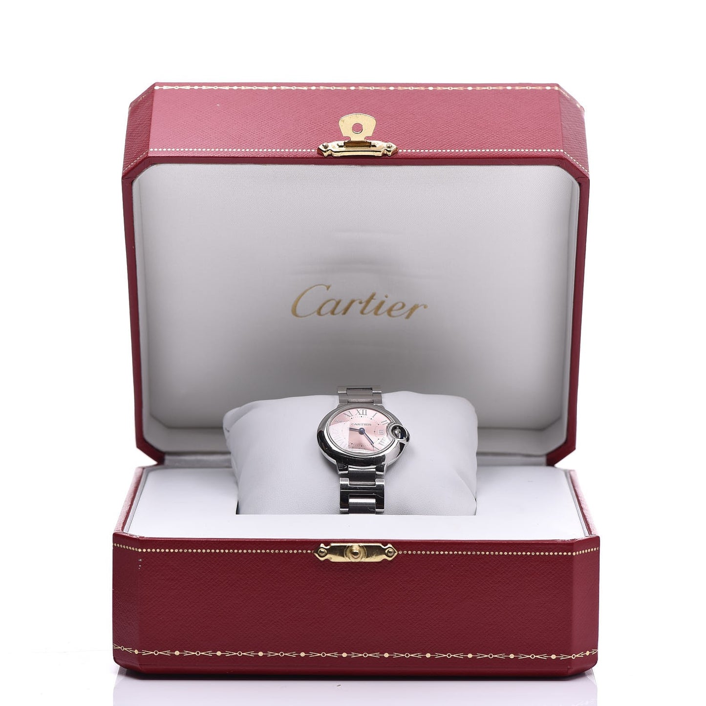 Stainless Steel 28mm Ballon Bleu De Cartier Quartz Watch Pink