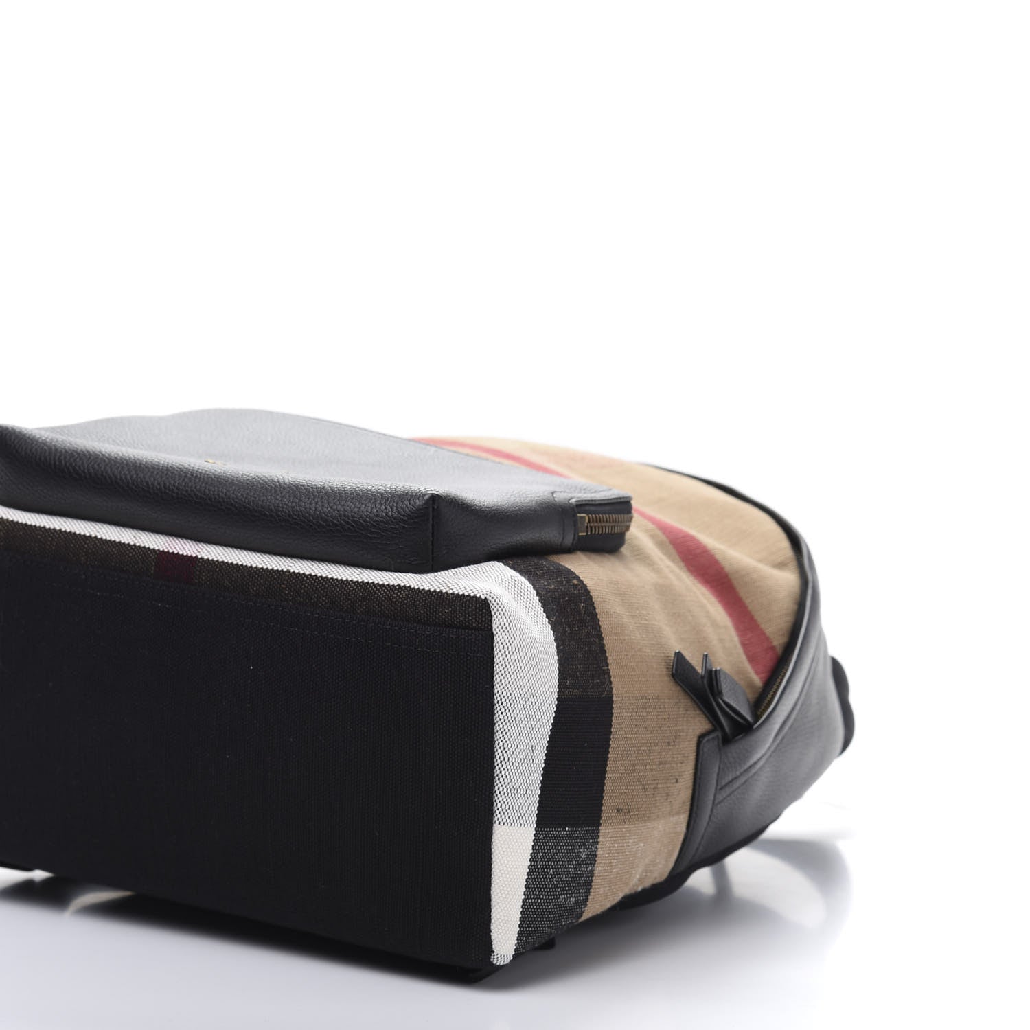Burberry Mega Check Calfskin Abbeydale Simple Backpack Black Camel 7 of 9
