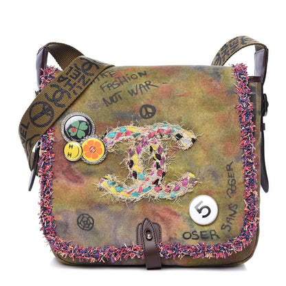 Chanel Washed Toile Graffiti On The Pavements Messenger Khaki Multicolor 1 of 12