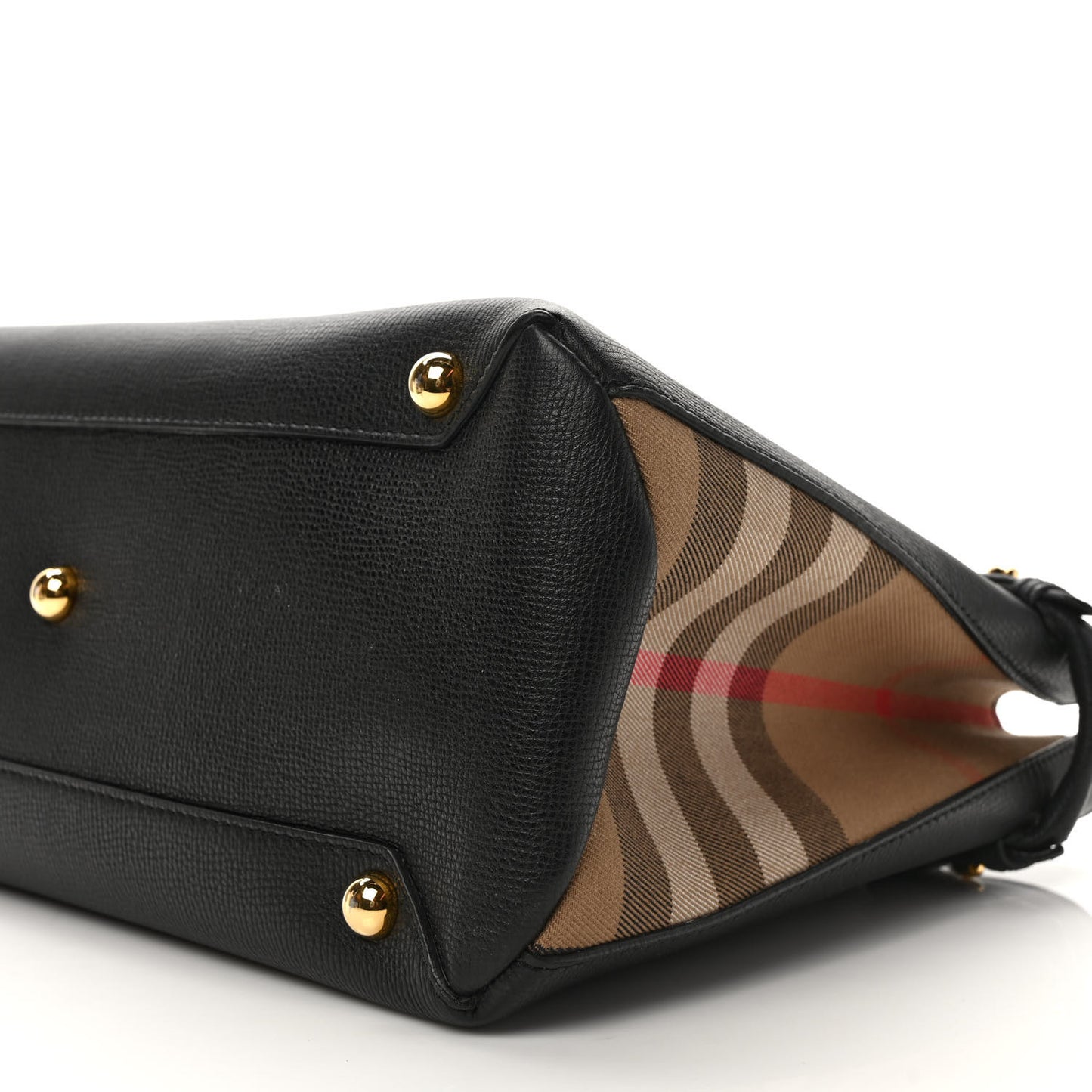 Derby Calfskin House Check Medium Banner Tote Black