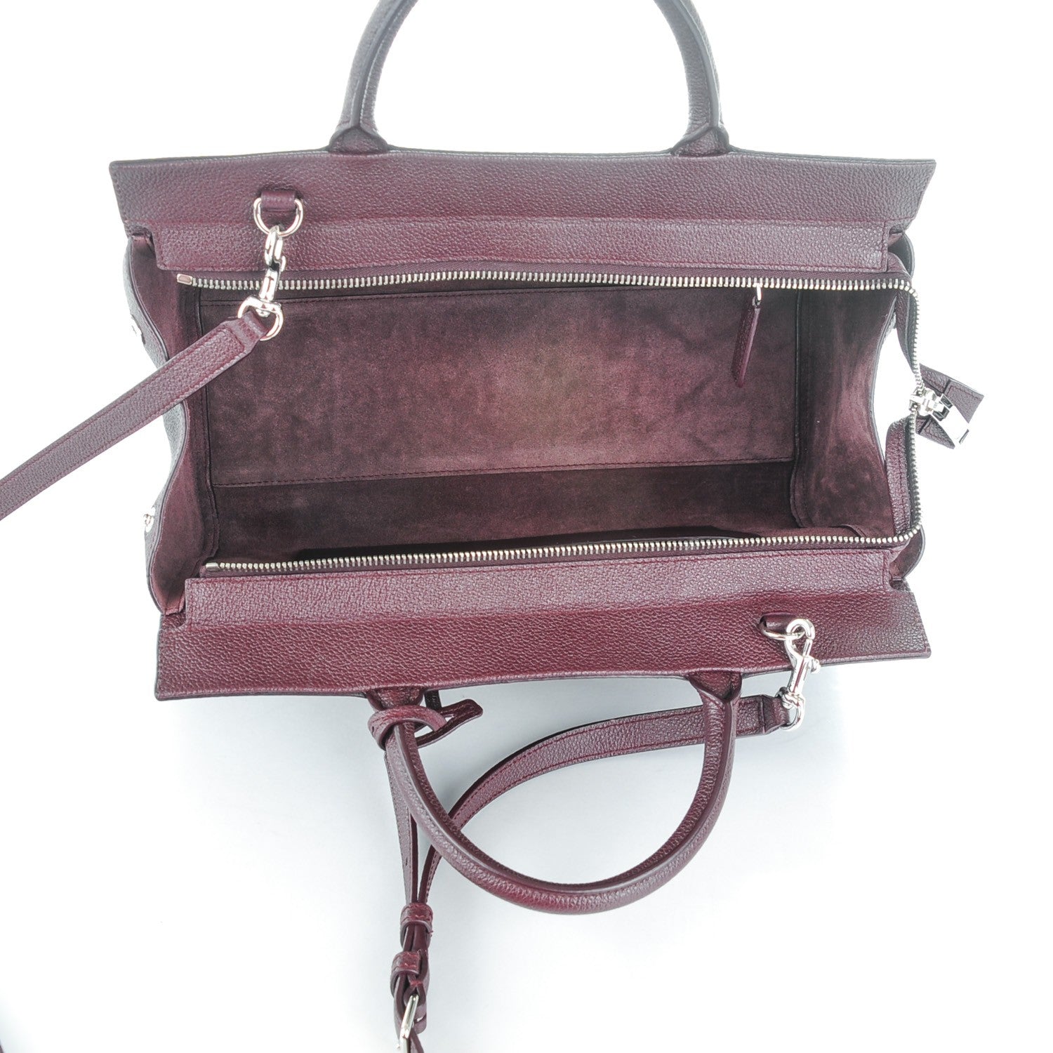 Saint Laurent Grained Calfskin Small Rive Gauche Cabas Amaranto 5 of 7