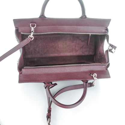 Saint Laurent Grained Calfskin Small Rive Gauche Cabas Amaranto 5 of 7