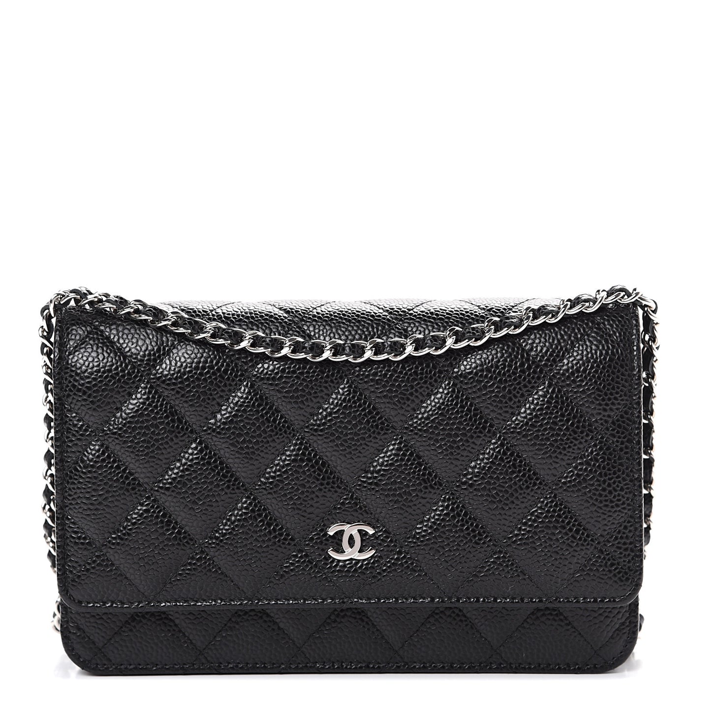 Caviar Quilted Wallet On Chain WOC Black
