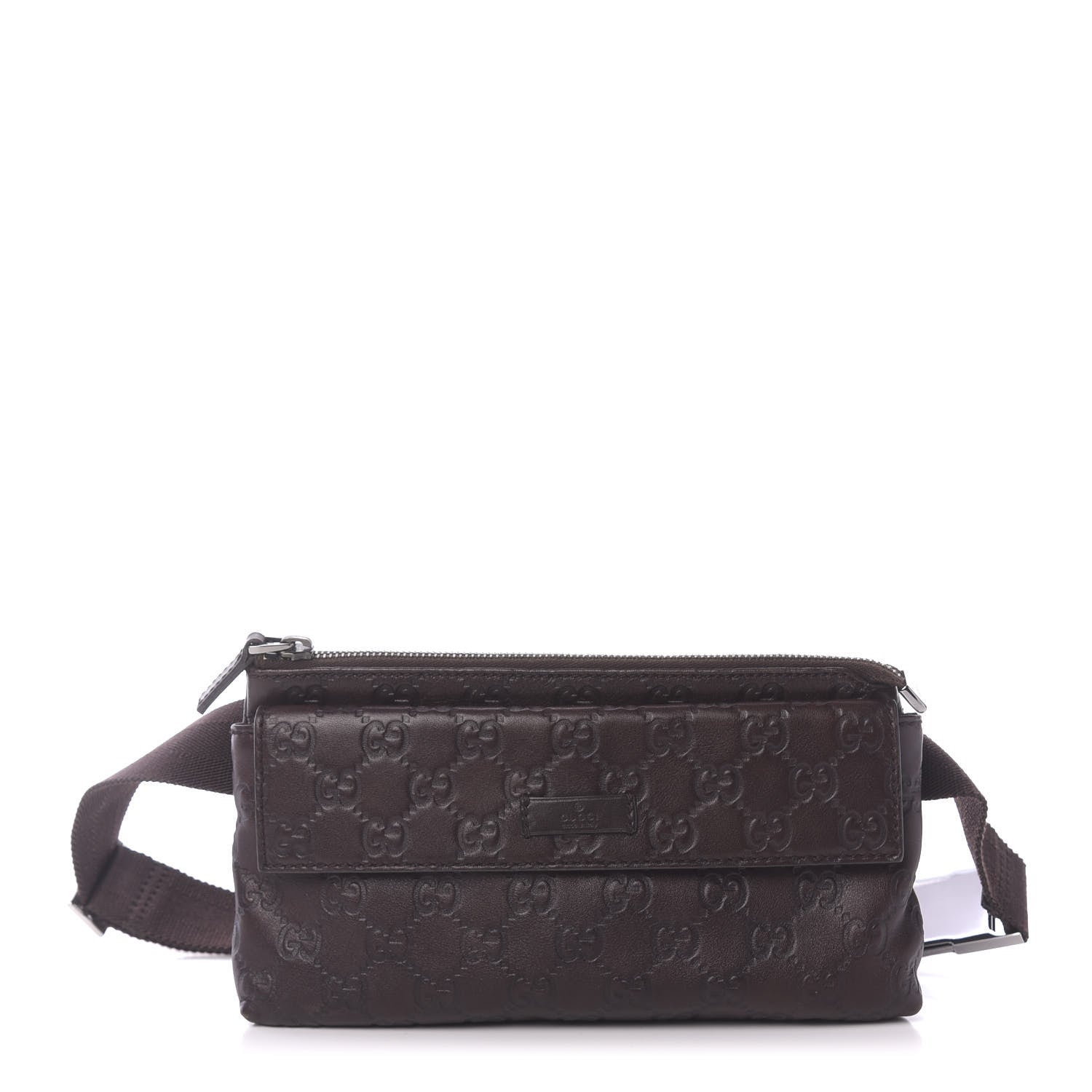 Gucci Guccissima Waist Belt Bag Dark Brown 1 of 10