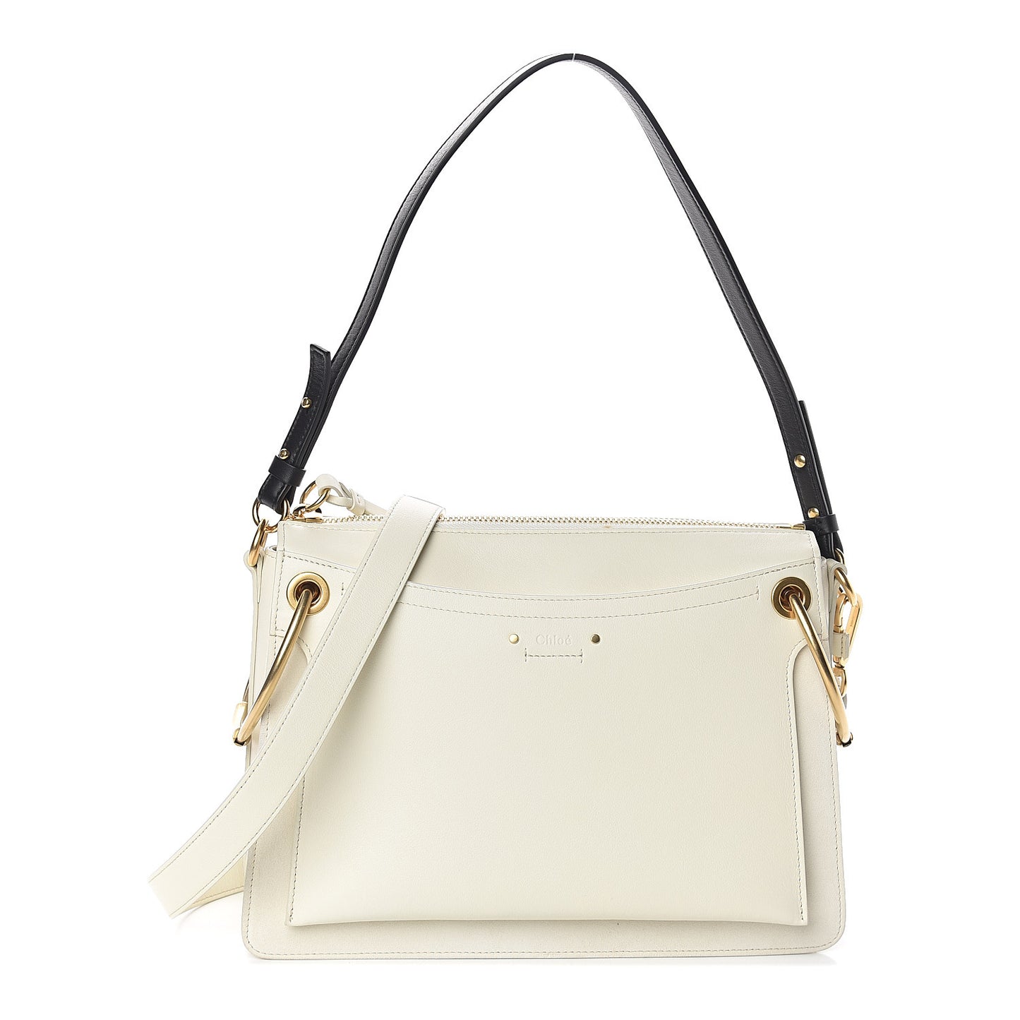 Calfskin Medium Roy Bag Natural White