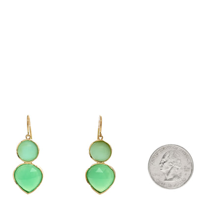 Irene Neuwirth 18K Yellow Gold Chrysoprase Drop Earrings 2 of 4