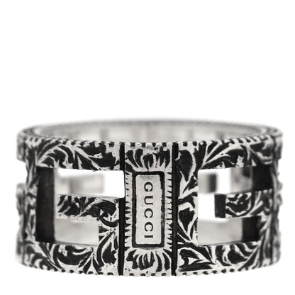 Gucci Sterling Silver Wide Square G Band Ring 54 6.75 3 of 4