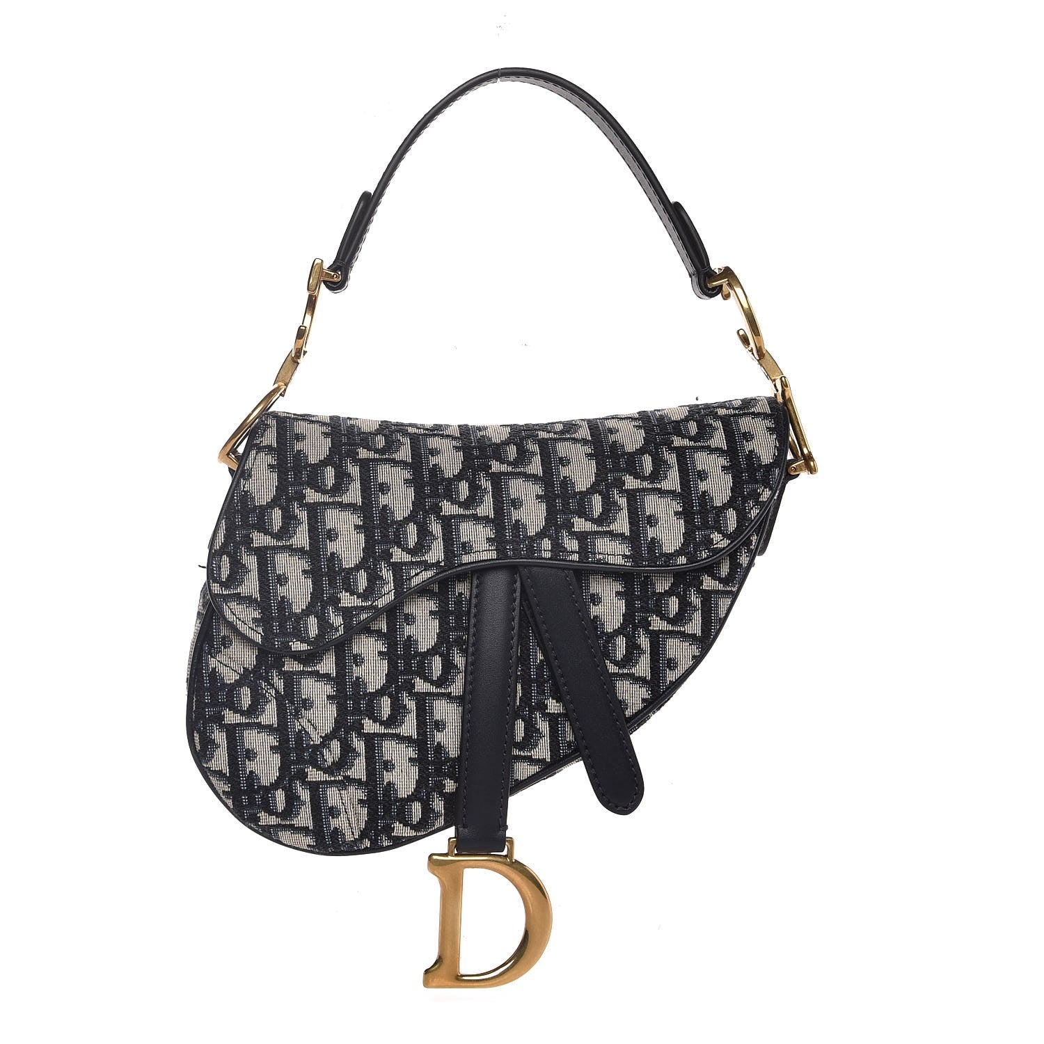 Christian Dior Oblique Mini Saddle Bag Blue 1 of 8