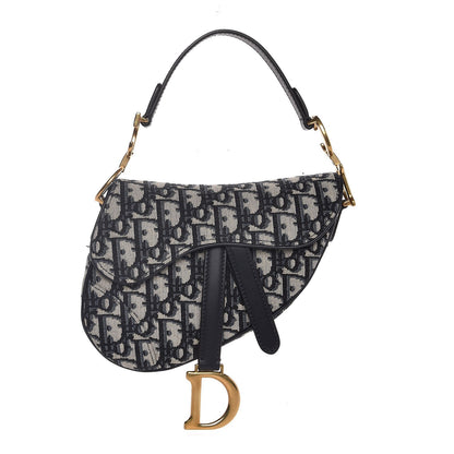 Christian Dior Oblique Mini Saddle Bag Blue 1 of 8