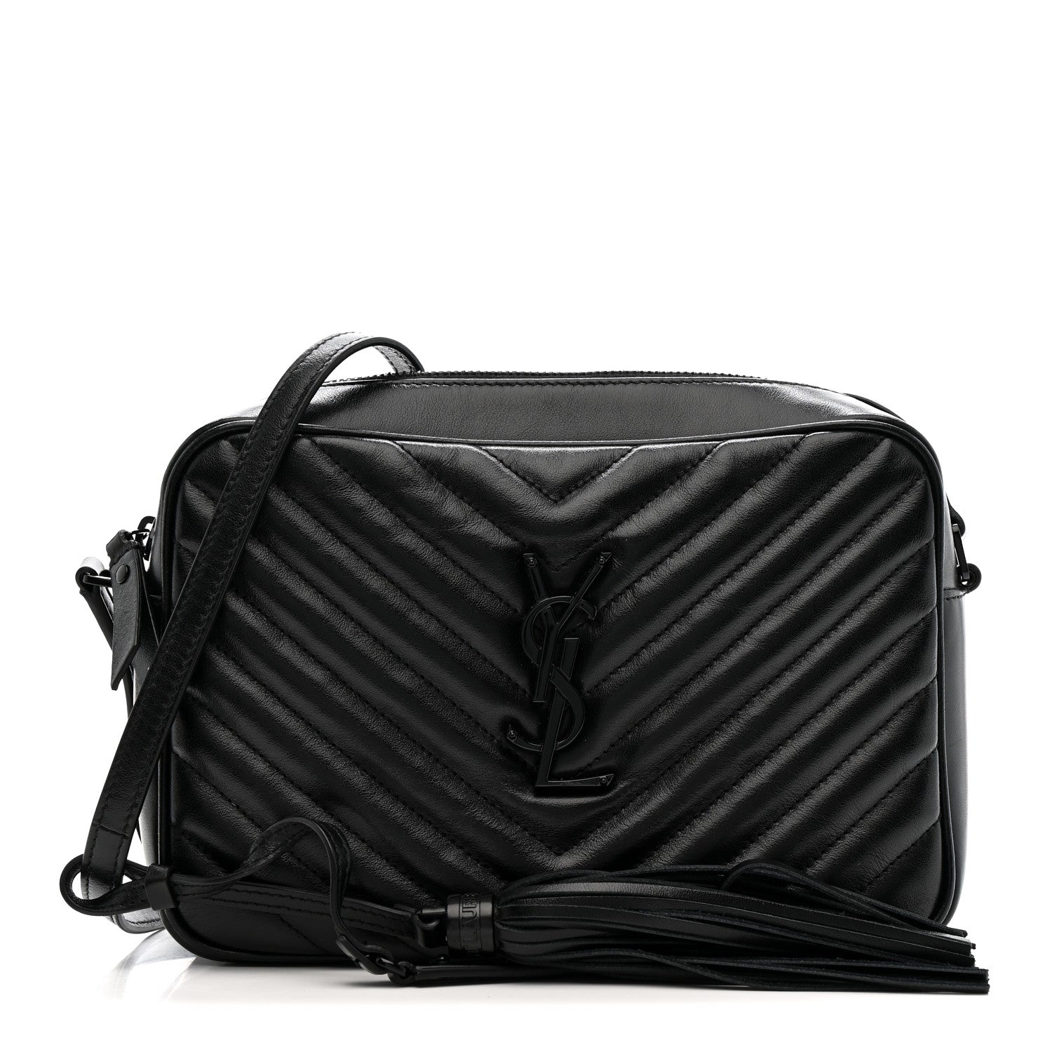 Saint Laurent Calfskin Matelasse Monogram Monochrome Lou Camera Bag Black 1 of 14