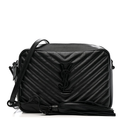 Saint Laurent Calfskin Matelasse Monogram Monochrome Lou Camera Bag Black 1 of 14