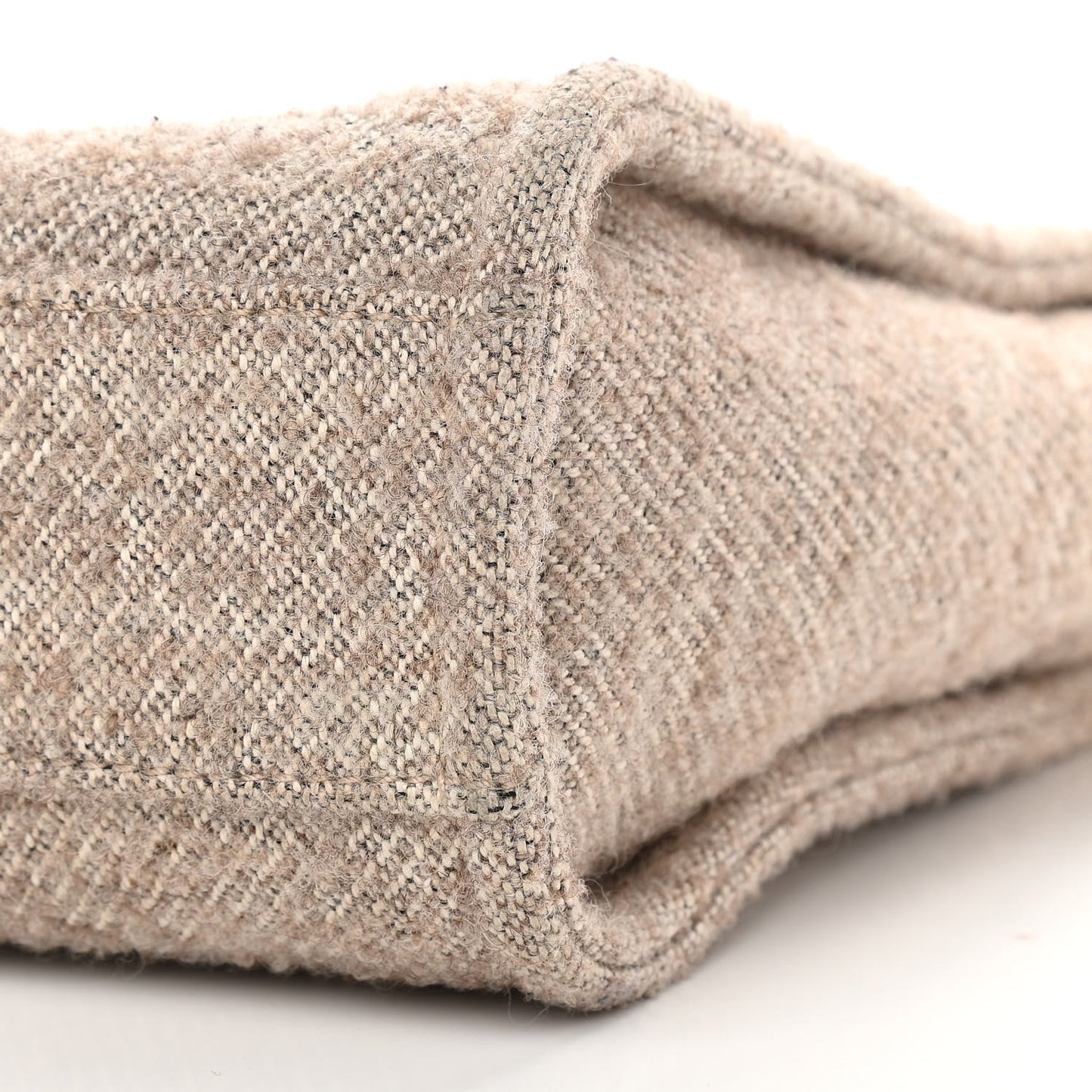 Mixed Fibers Calfskin Mini Deauville Tote Beige
