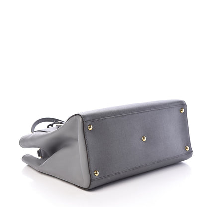 Fendi Vitello Elite Flamingo Regular 2Jours Tote Grigio Grigio Chiaro 4 of 9