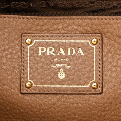 Prada Vitello Daino Side Pocket Shoulder Bag Tote Sesamo 6 of 12