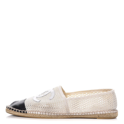 Chanel Mesh Lambskin Espadrilles 42 White Black 1 of 13