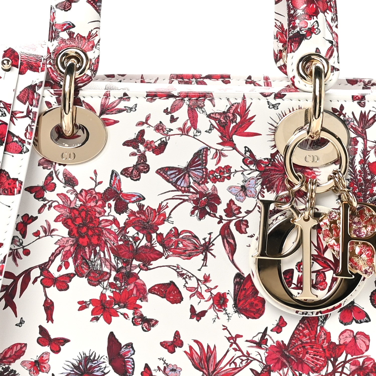 Christian Dior Calfskin Le Coeur Des Papillons Small My ABCDior Lady Dior White Multicolor 8 of 10