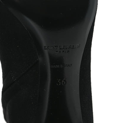 Saint Laurent Suede Loulou Ankle Zip Boot 36 Black 6 of 9