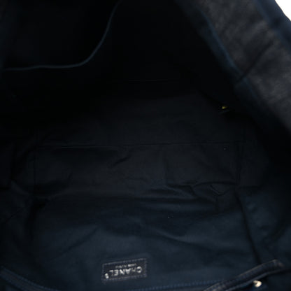 Chanel Denim Large Deauville Tote Dark Blue 5 of 10