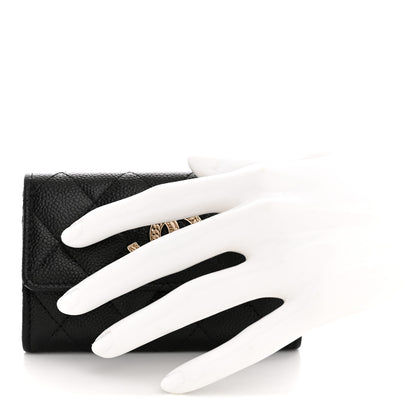 Chanel Caviar Quilted Chain CC Flap Card Holder Black 2 of 7