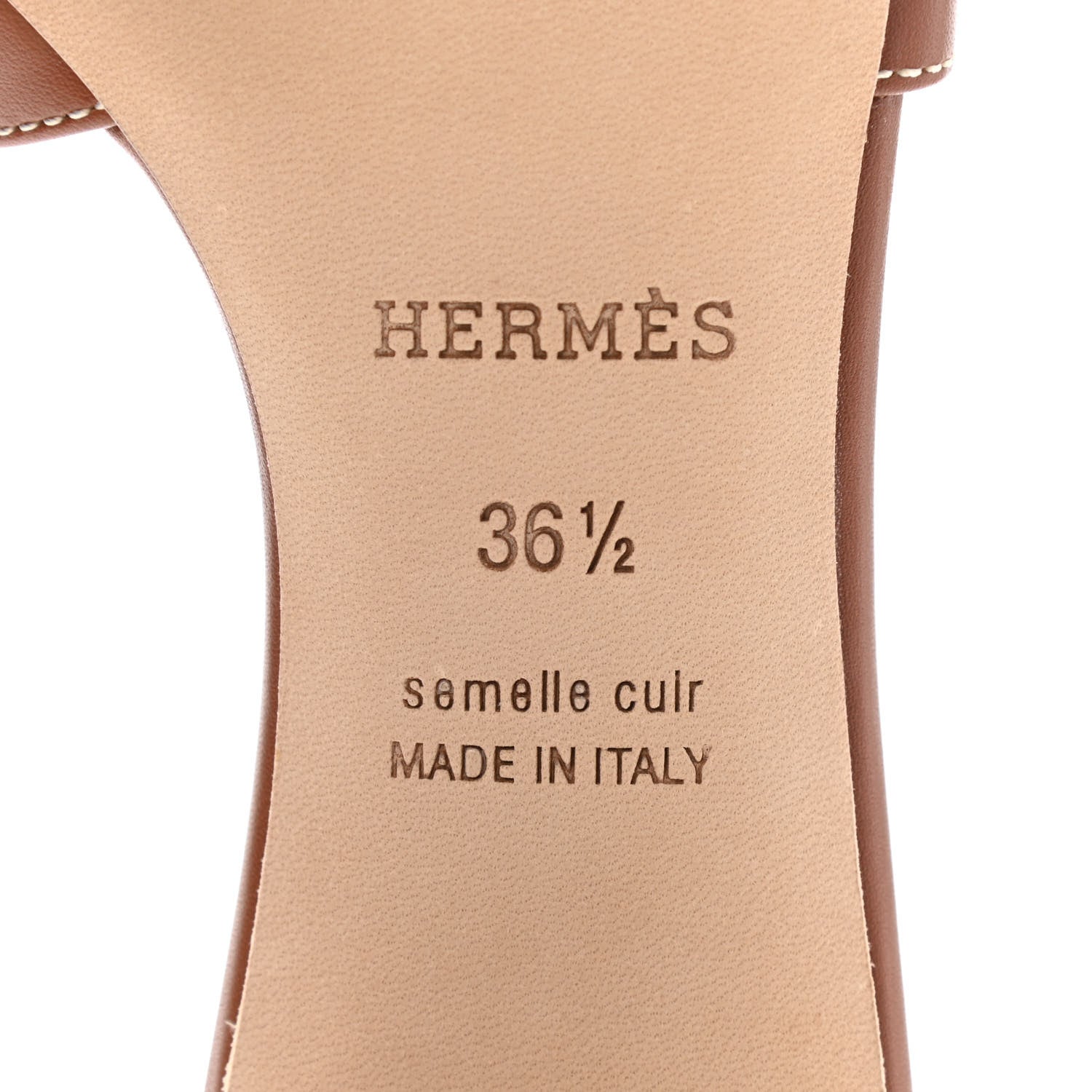 Hermes Calfskin Oasis Sandals 36.5 Gold 6 of 9