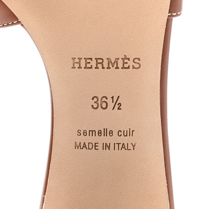 Hermes Calfskin Oasis Sandals 36.5 Gold 6 of 9