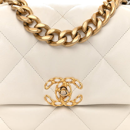 Chanel Lambskin Quilted Large Chanel 19 Flap White 8 of 10