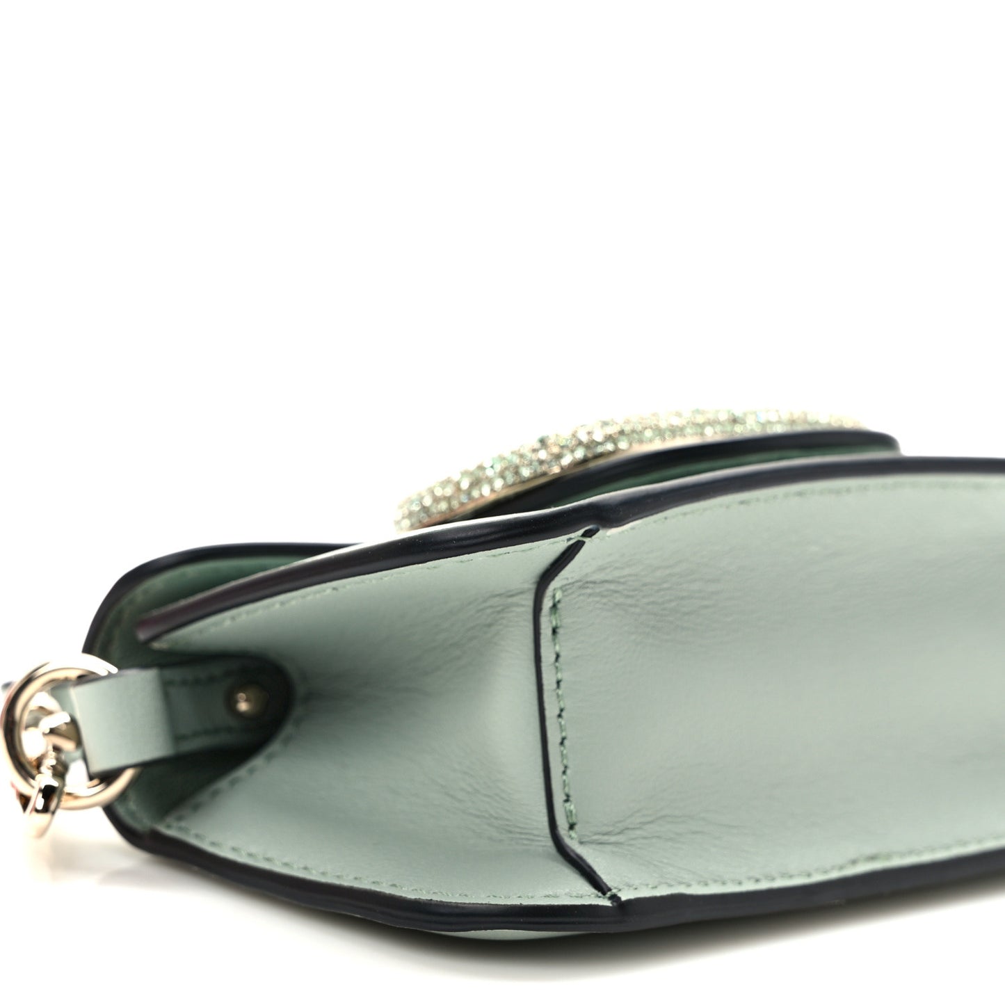 Calfskin Crystal Vlogo Micro Loco Shoulder Bag Morning Dew