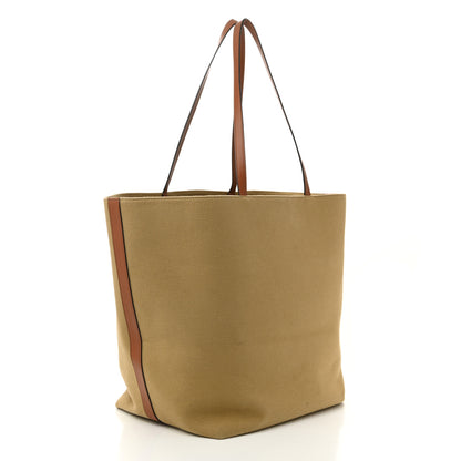 Celine Canvas Calfskin Cuir Triomphe Cabas Tote Beige Tan 3 of 9
