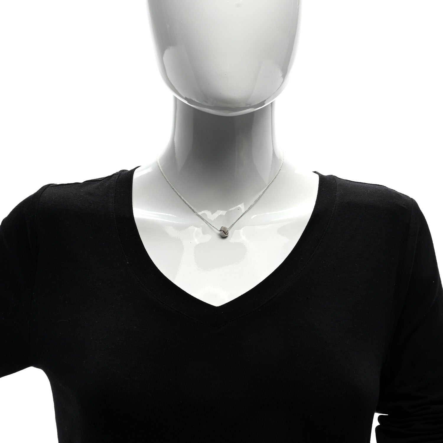 Tiffany Sterling Silver Twist Knot Pendant Necklace 4 of 4