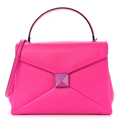 Valentino Garavani Nappa Tonal Monochrome One Stud Top Handle Bag Pink PP 1 of 11