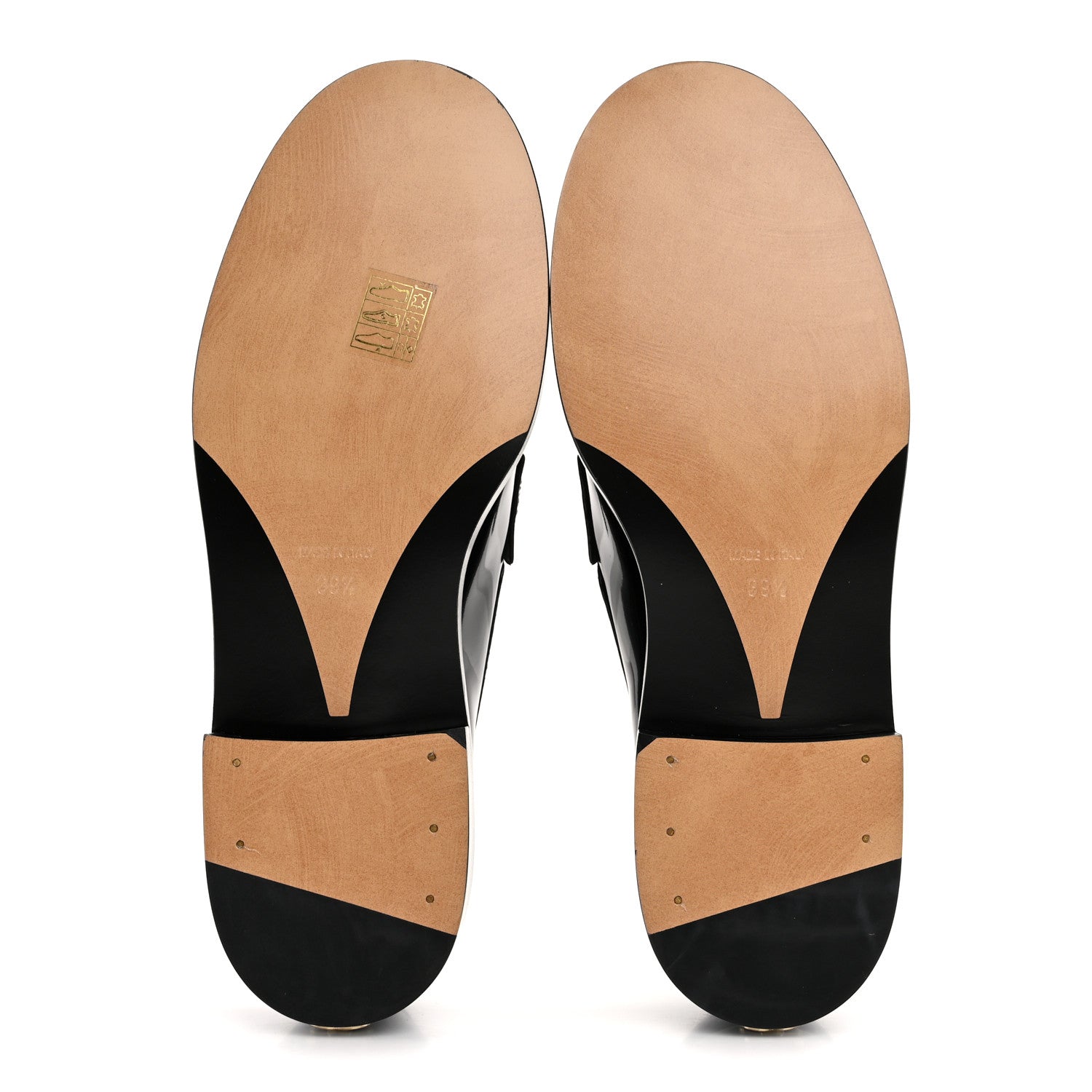 Chanel Shiny Calfskin Logo Loafers 39.5 Black 6 of 10