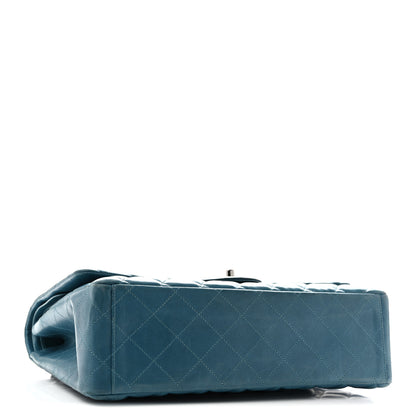 Chanel Lambskin Quilted Maxi Double Flap Turquoise 4 of 13