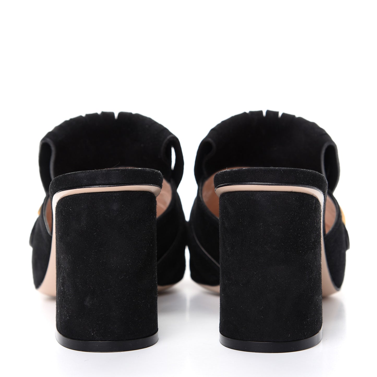 Kid Scamosciato GG Marmont Fringe 75mm Slide Sandals 38 Black