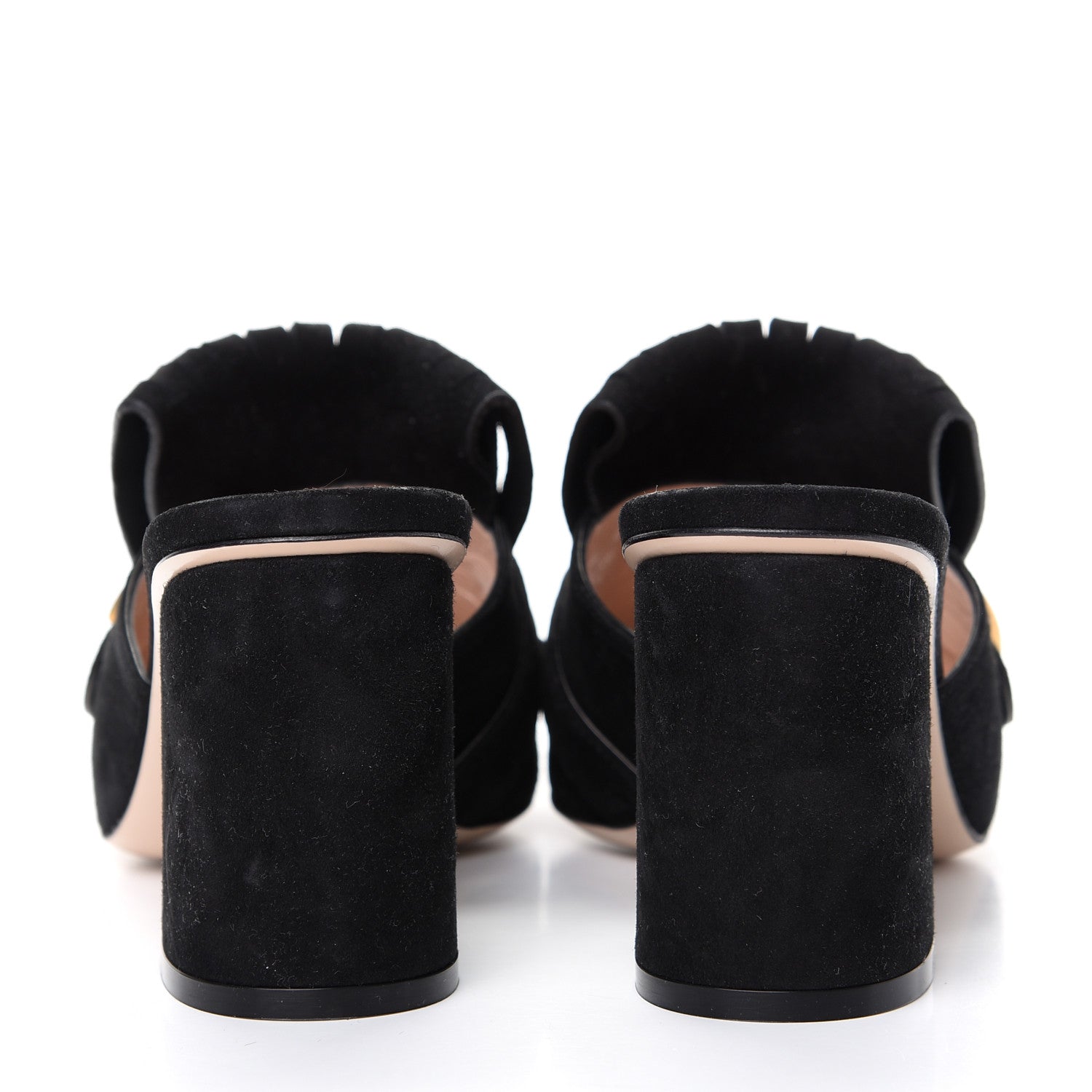 Gucci Kid Scamosciato GG Marmont Fringe 75mm Slide Sandals 38 Black 7 of 10