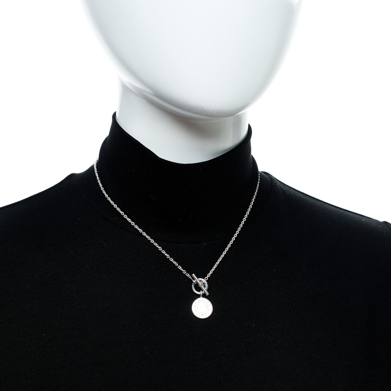 Hermes Sterling Silver Amulettes Ex-Libris Pendant Necklace 2 of 5