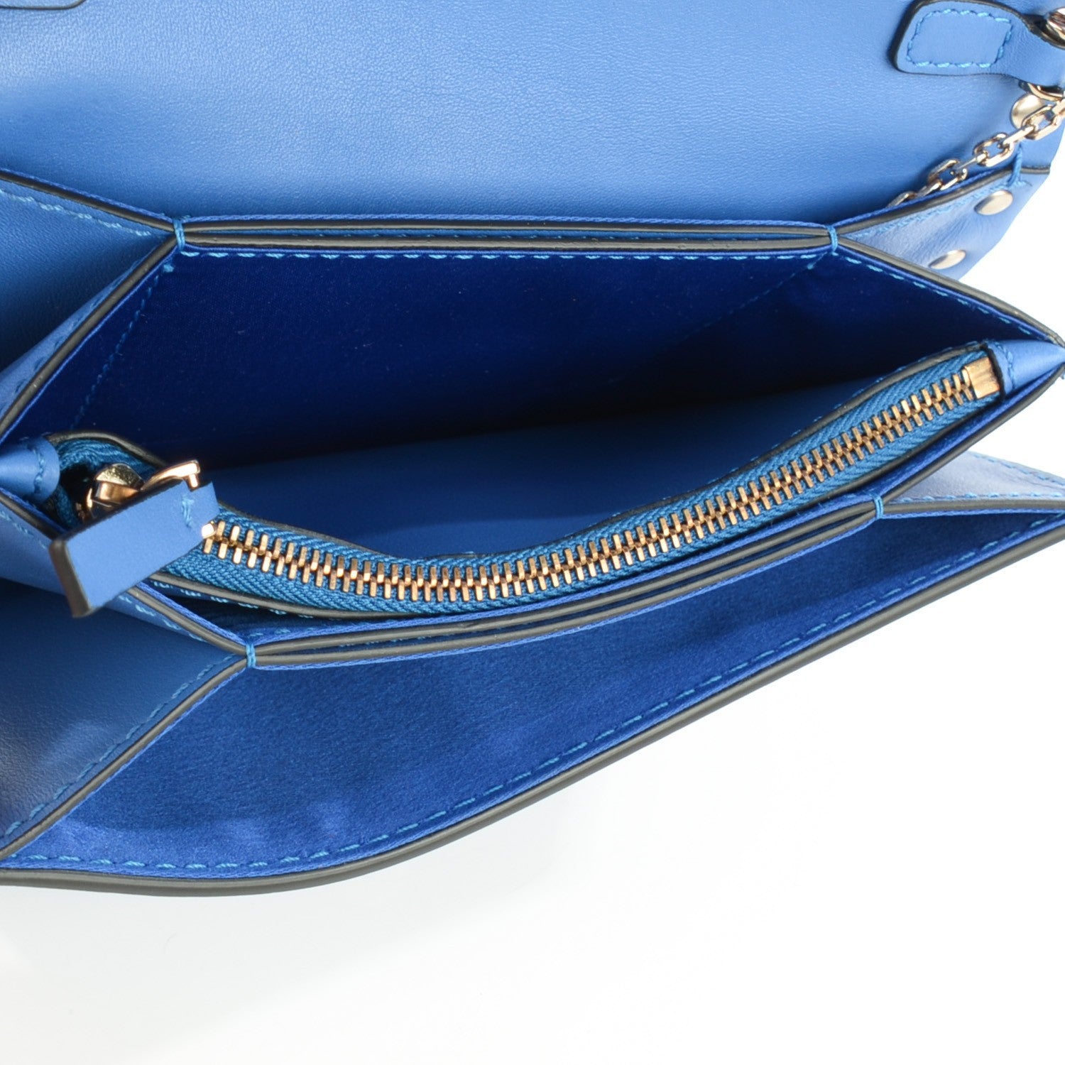 Valentino Garavani Vitello Rockstud Chain Flap Crossbody Bag Light Sapphire 5 of 8