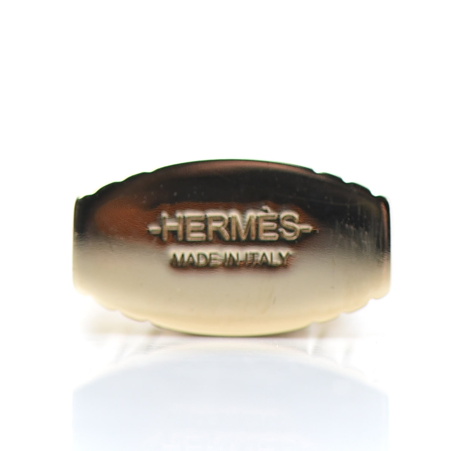 Hermes Permabrass Mini Loop Charms Cadenas Scarf Ring Gold 3 of 3
