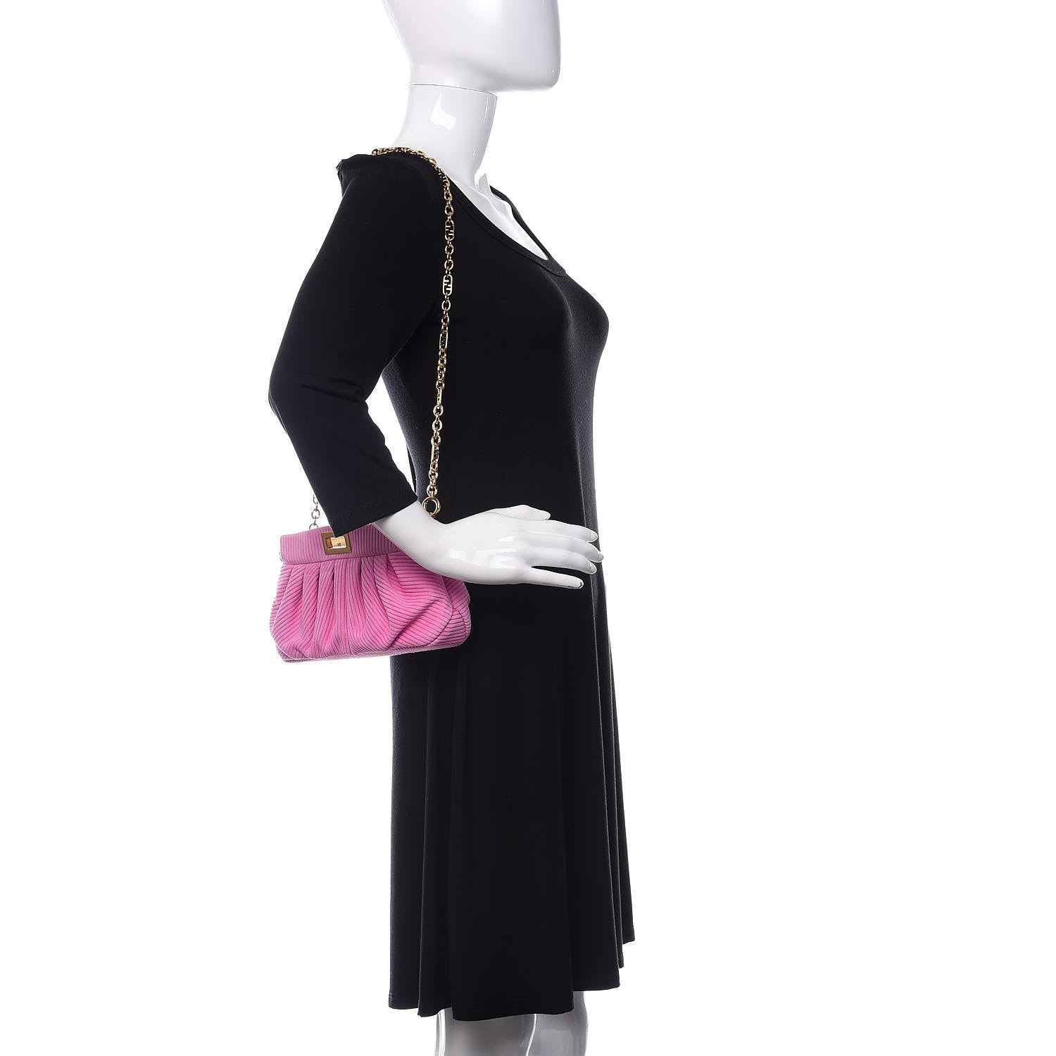 Fendi Camoscio Line Embossed Small Peekaboo Click Bag Lollypop 2 of 11