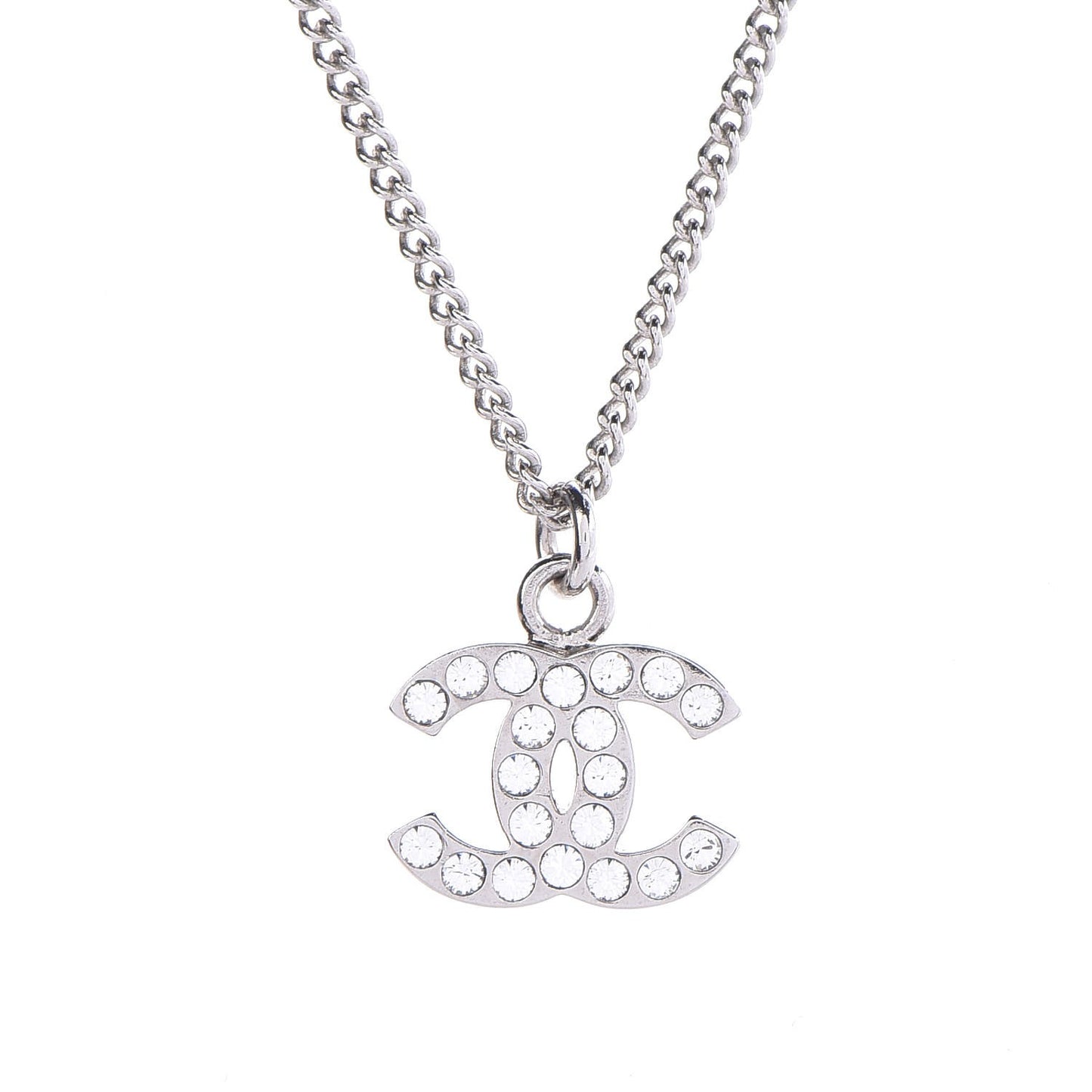 Crystal Timeless CC Necklace Silver