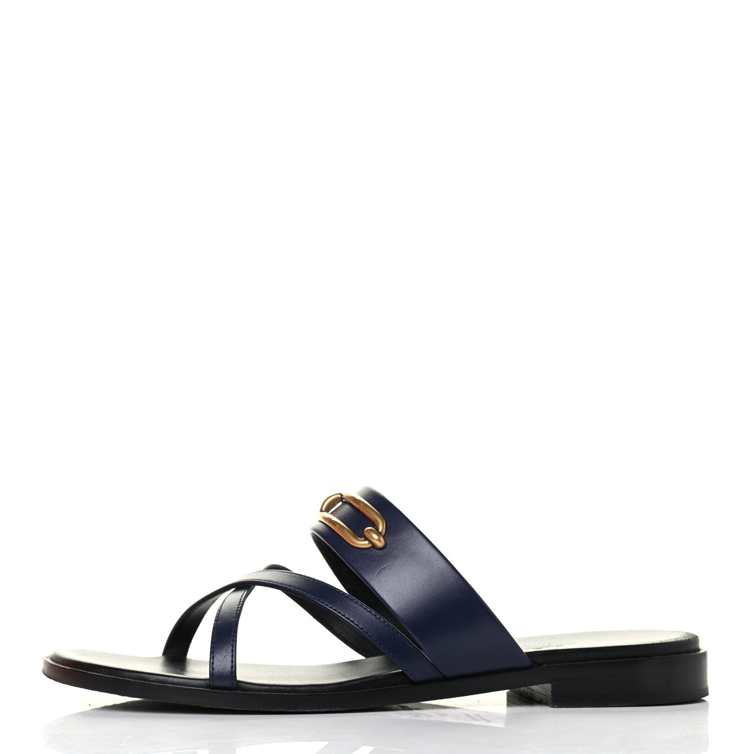 Hermes Calfskin Claire Sandals 39 Bleu Indigo 1 of 4