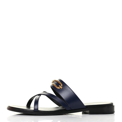 Hermes Calfskin Claire Sandals 39 Bleu Indigo 1 of 4