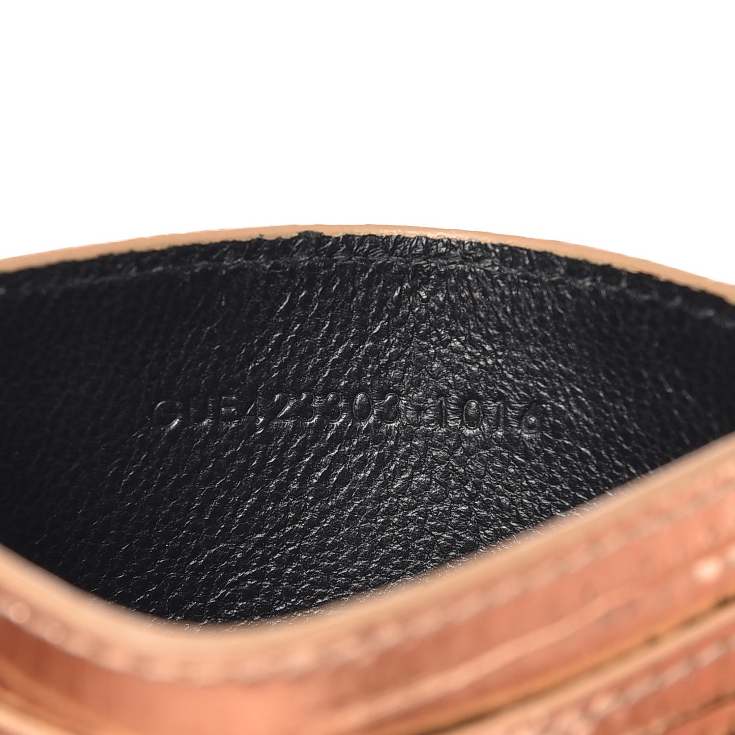 Metallic Lizard Calfskin Embossed Card Case Gold