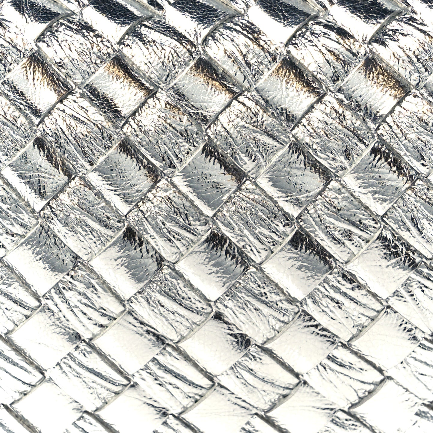 Metallic Nappa Intrecciato Mini Jodie Silver
