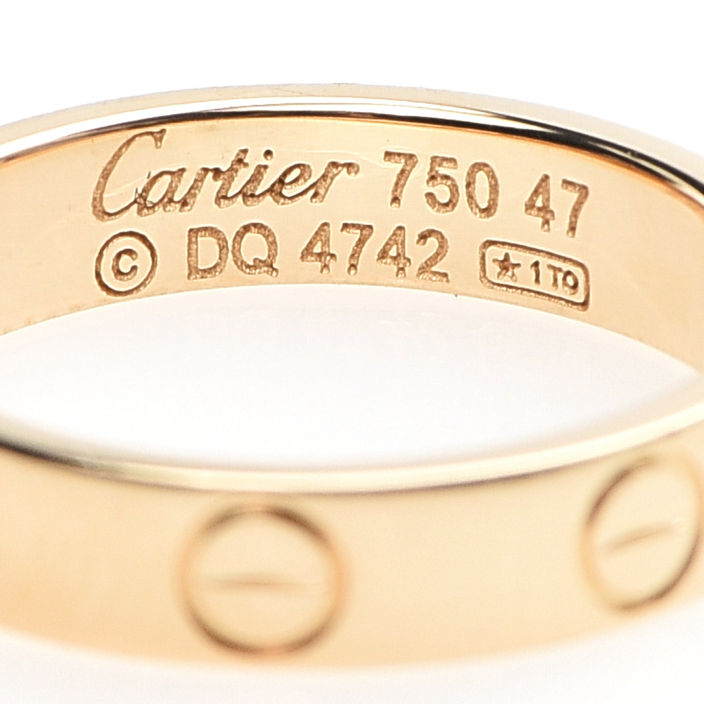 18K Yellow Gold 3.5mm LOVE Wedding Band Ring 47 4