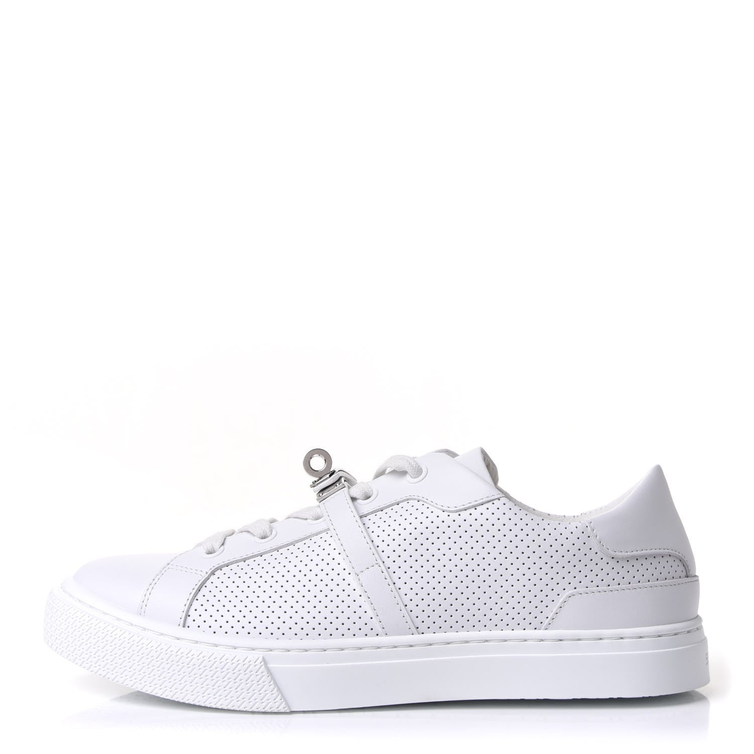 Hermes Calfskin Perforated Day Sneakers 38 White 1 of 13