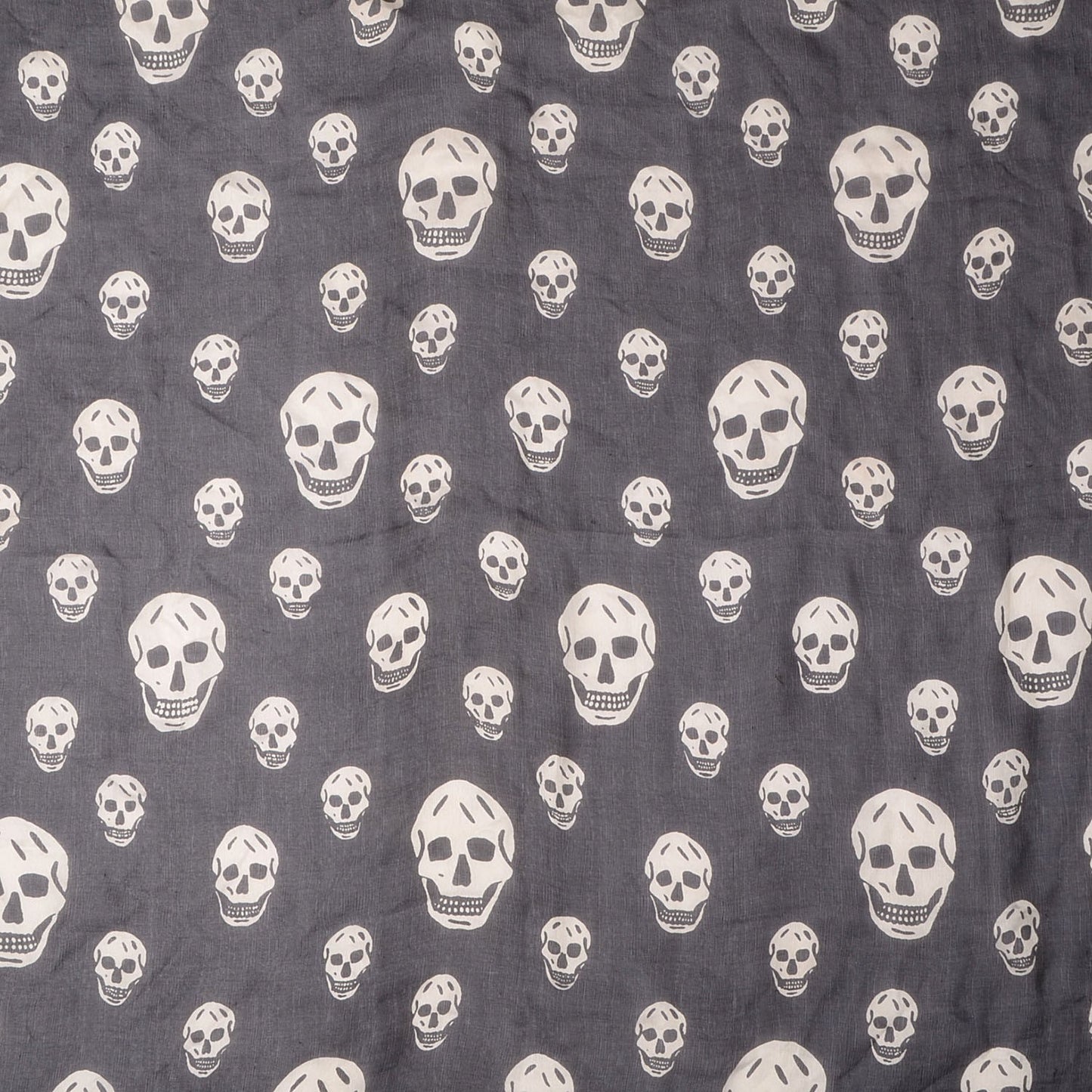 Silk Chiffon Skull Scarf Black