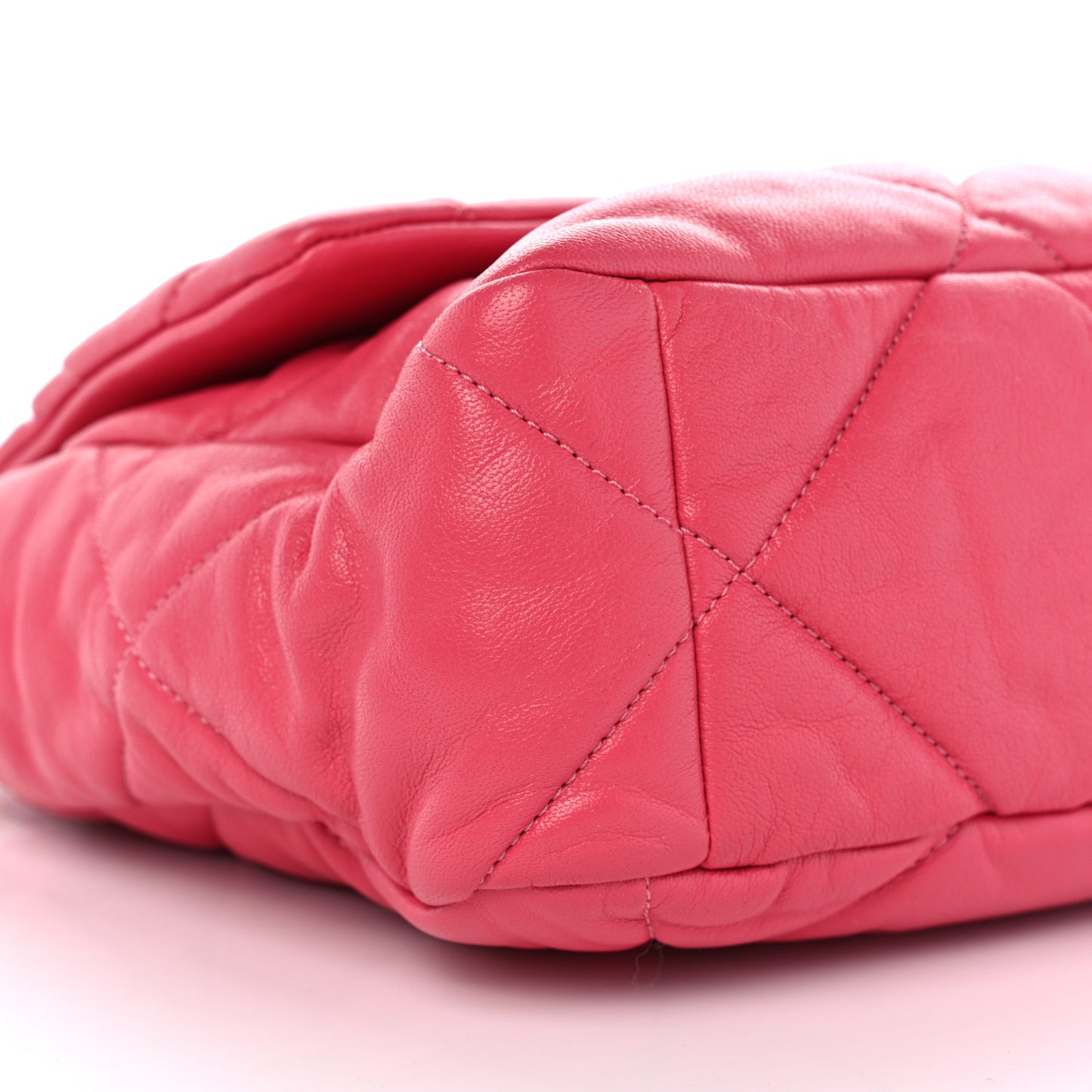 Lambskin Quilted Large Chanel 19 Flap Dark Pink