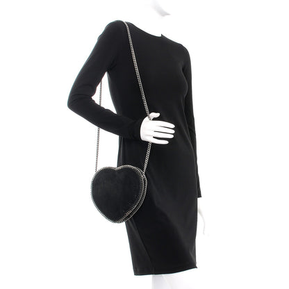 Stella McCartney Shaggy Deer Falabella Heart Crossbody Bag Black 2 of 8