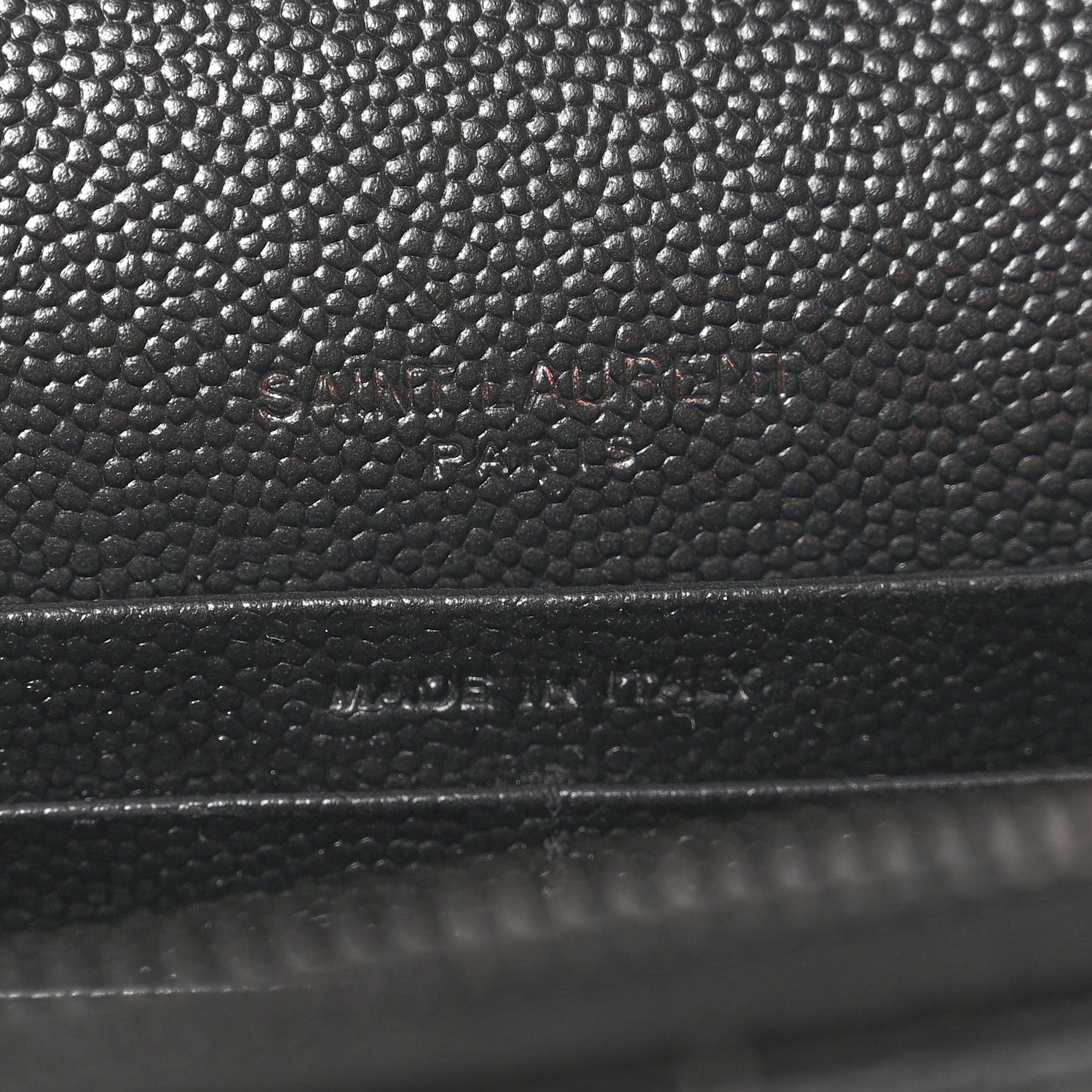 Saint Laurent Grain De Poudre Matelasse Chevron Monogram Monochrome Envelope Chain Wallet Black 6 of 16